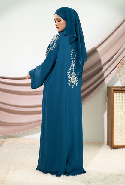 AREESHA ABAYA TEAL BLUE