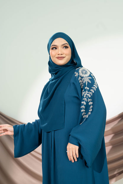 AREESHA ABAYA TEAL BLUE