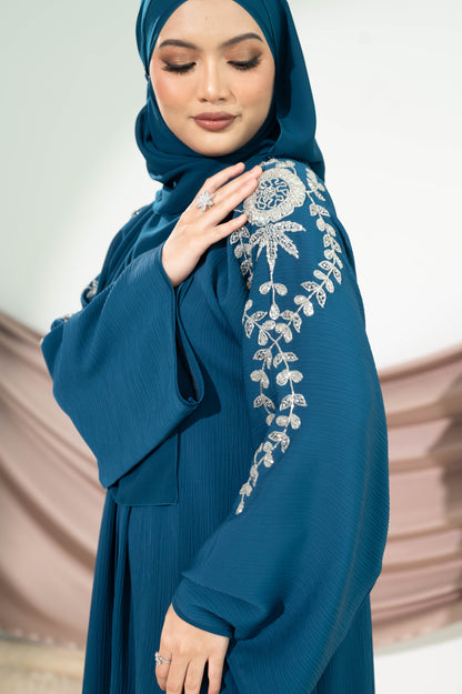 AREESHA ABAYA TEAL BLUE