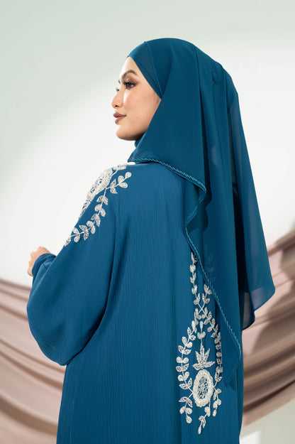 AREESHA ABAYA TEAL BLUE