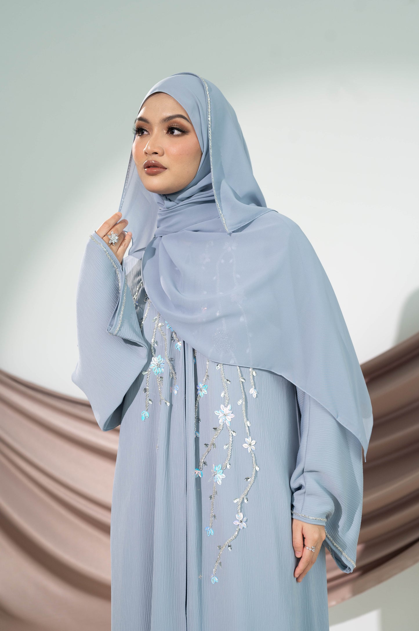 KAAMIL ABAYA POWDER BLUE