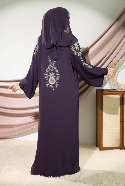 AREESHA ABAYA DEEP PURPLE