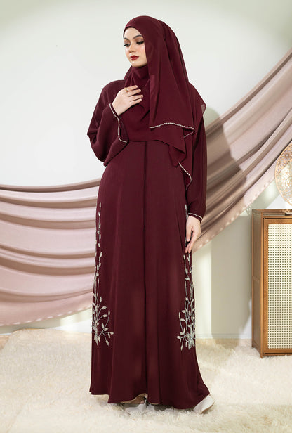 NAMYLA ABAYA BURGUNDY