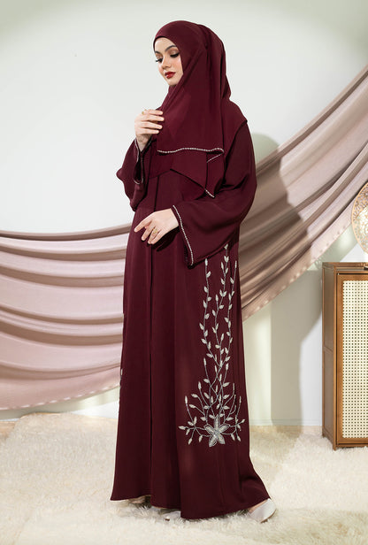 NAMYLA ABAYA BURGUNDY