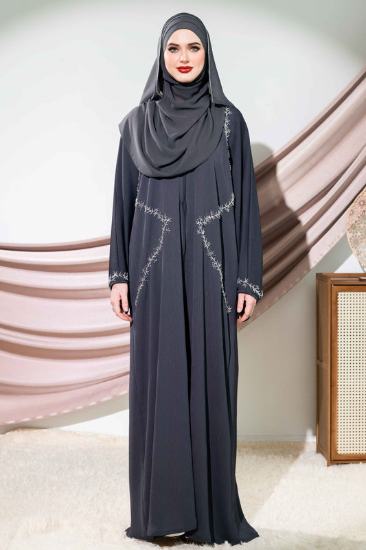 DELAYLI ABAYA DARK GREY
