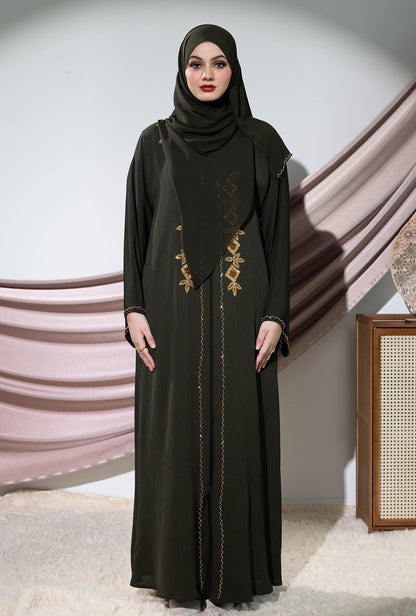 LEANDRA ABAYA DARK OLIVE