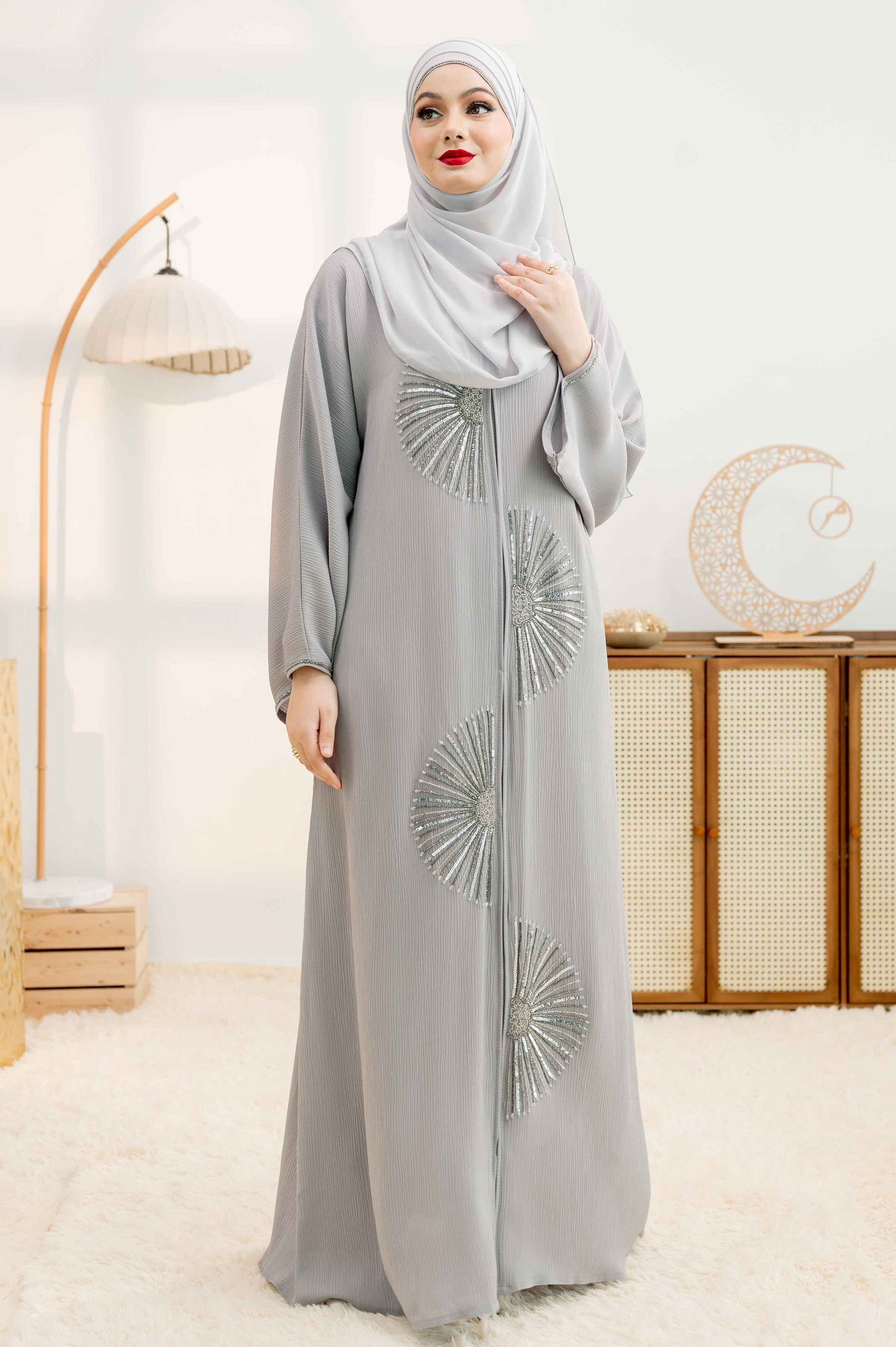 LAYALI ABAYA LIGHT GREY
