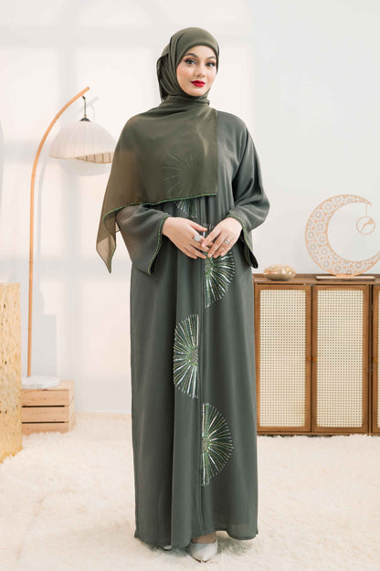 LAYALI ABAYA OLIVINE GREEN