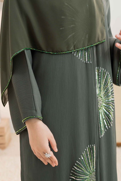 LAYALI ABAYA OLIVINE GREEN