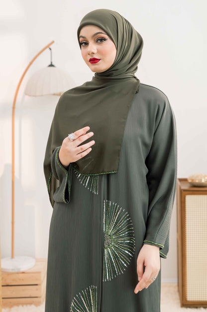 LAYALI ABAYA OLIVINE GREEN