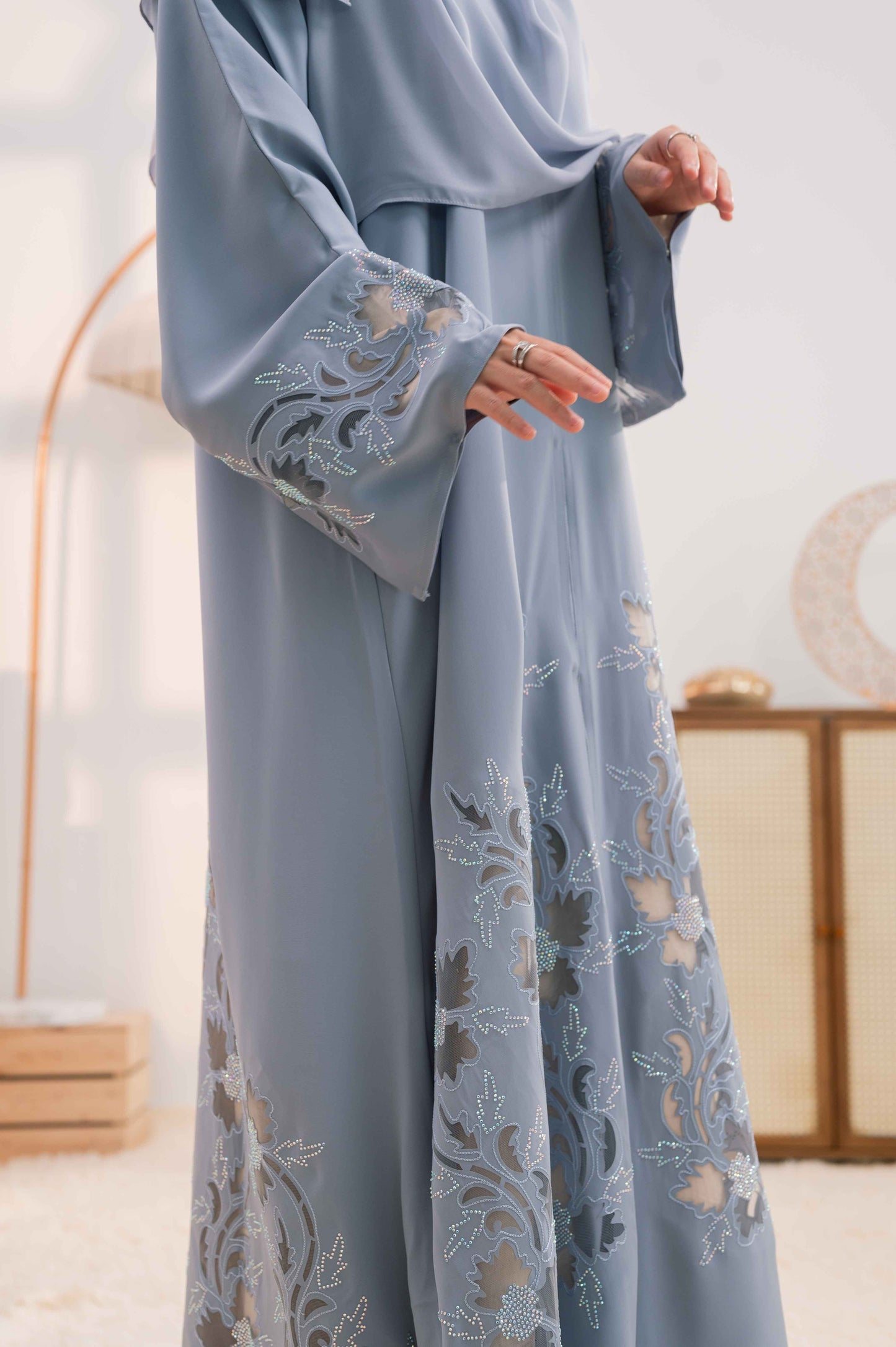 BELVA ABAYA DUSTY BLUE