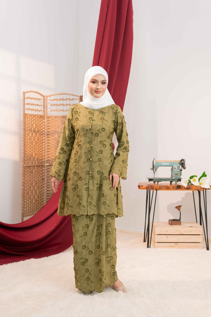 KURUNG CIK KEMBANG SAYANG MOSS GREEN