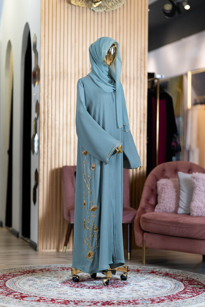 LUTFYA ABAYA DUSTY GREEN