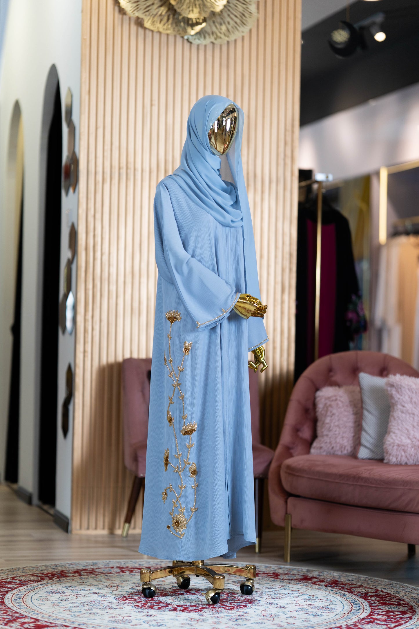 LUTFYA ABAYA DUSTY BLUE