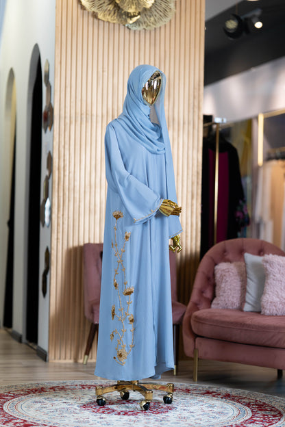 LUTFYA ABAYA DUSTY BLUE