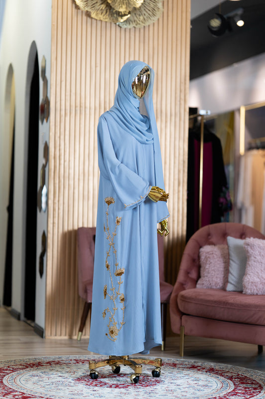 LUTFYA ABAYA DUSTY BLUE