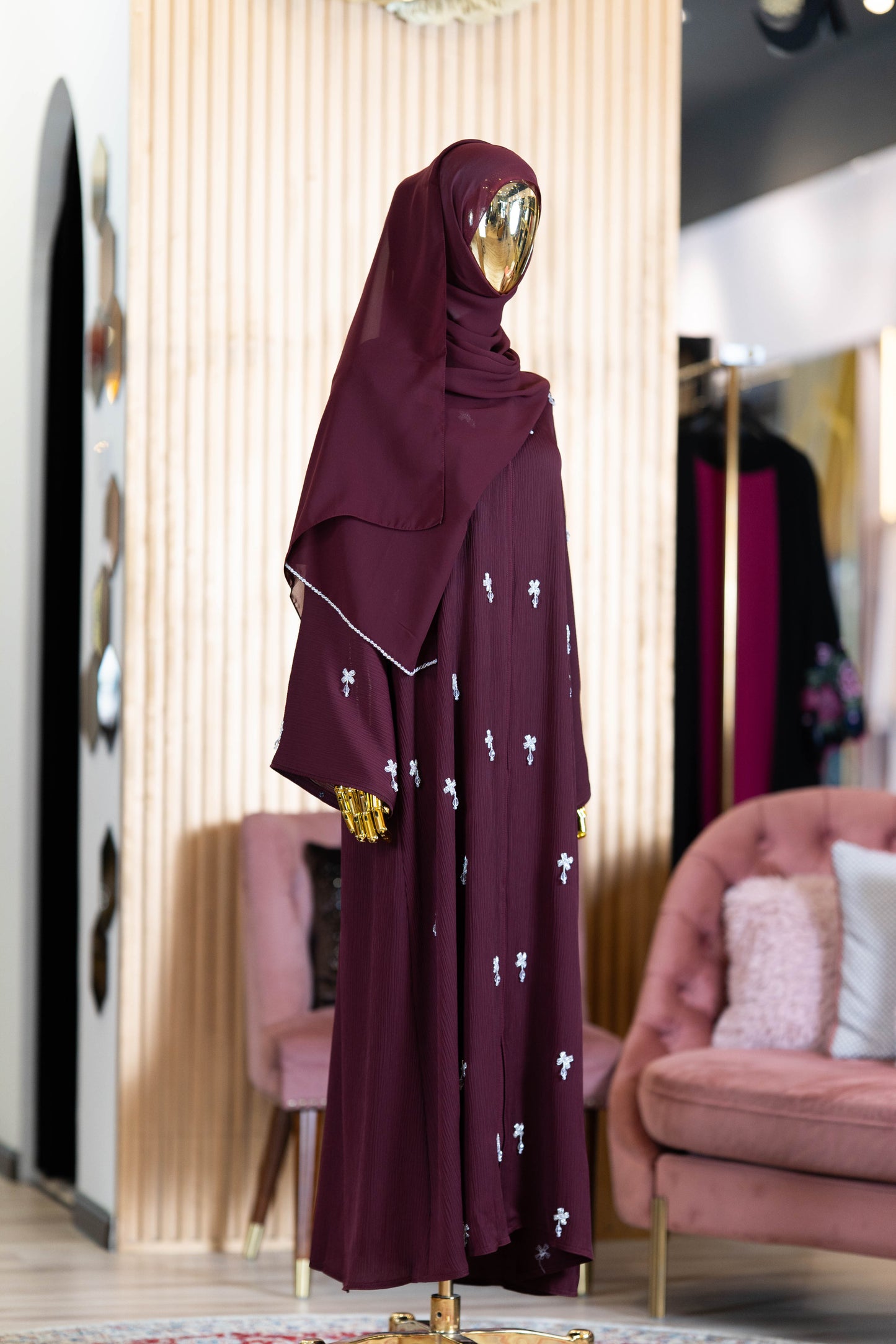 AILEEN ABAYA BURGUNDY