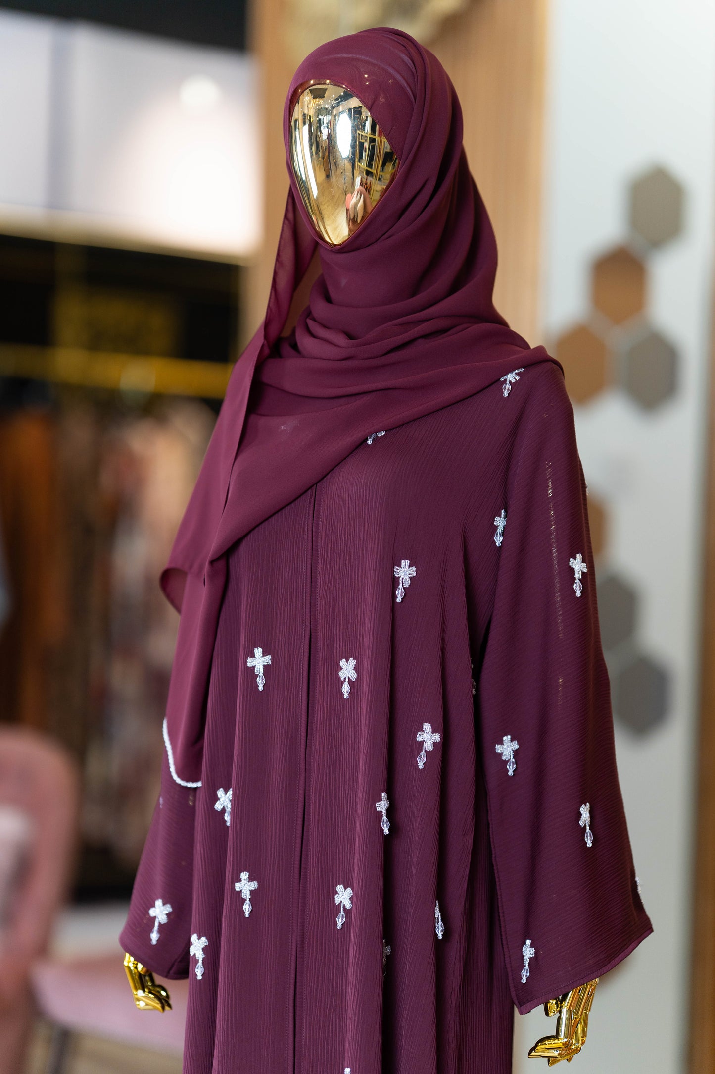 AILEEN ABAYA BURGUNDY