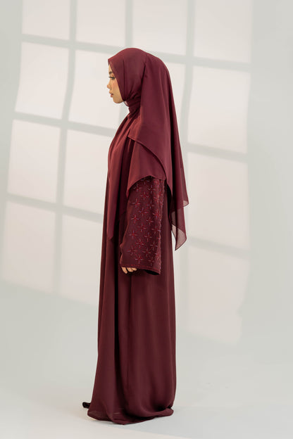 HAWA ABAYA BURGUNDY