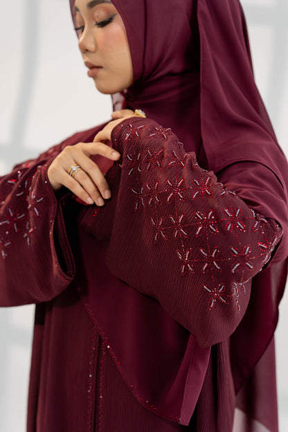 HAWA ABAYA BURGUNDY