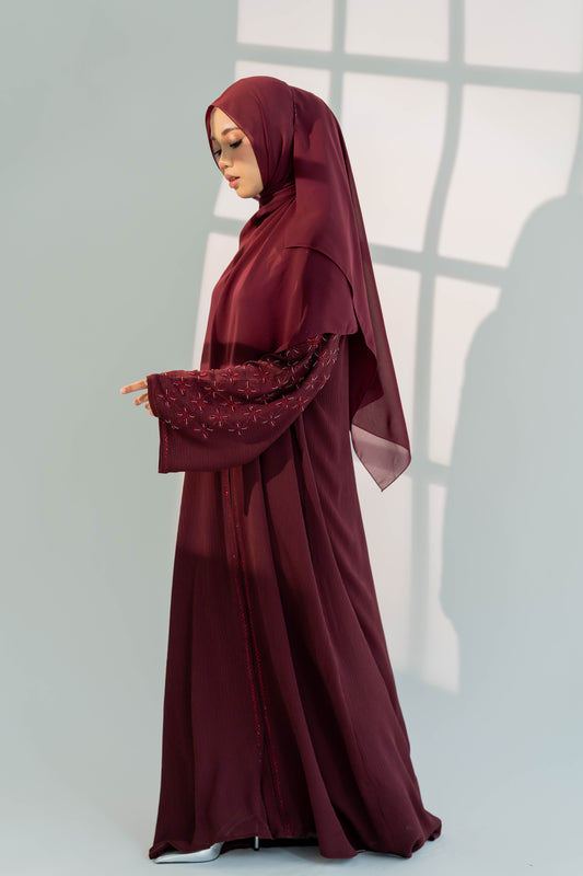 HAWA ABAYA BURGUNDY
