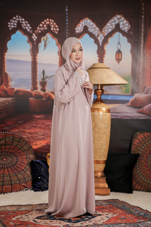 HAWRA ABAYA DUSTY PINK