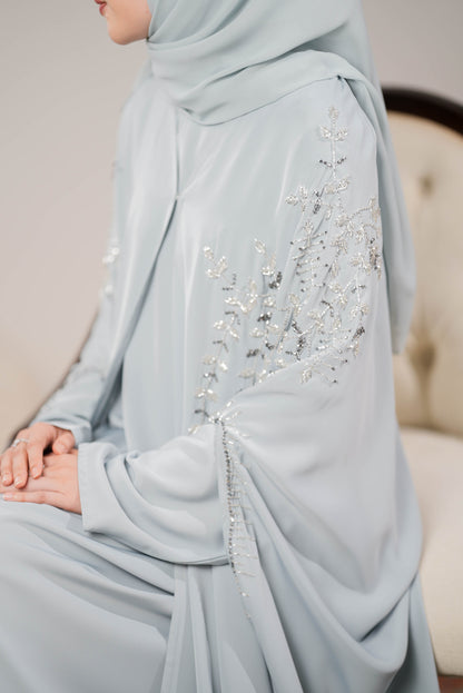 NOURA ABAYA DUSTY BLUE