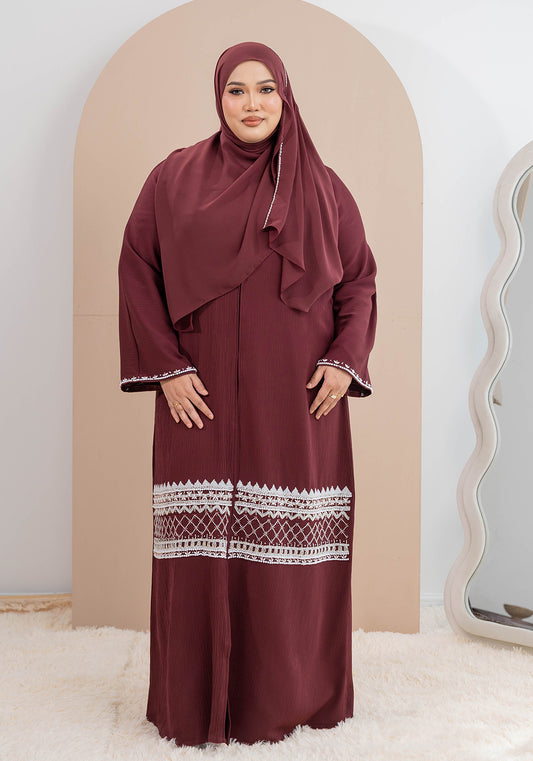 JAWDA ABAYA BURGUNDY