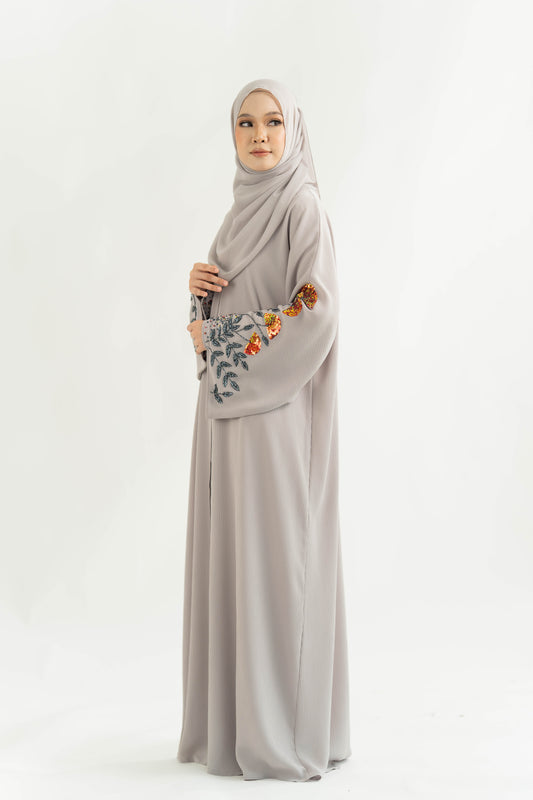 ELNARA ABAYA LIGHT GREY