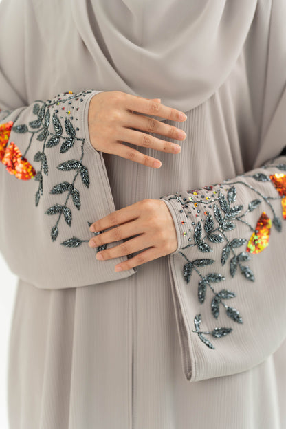 ELNARA ABAYA LIGHT GREY
