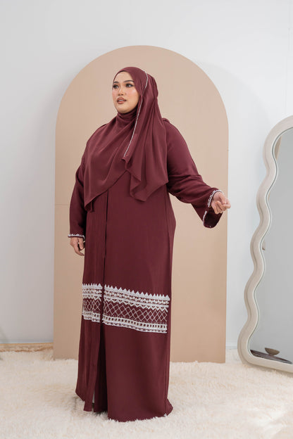 JAWDA ABAYA BURGUNDY