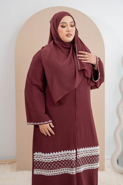 JAWDA ABAYA BURGUNDY