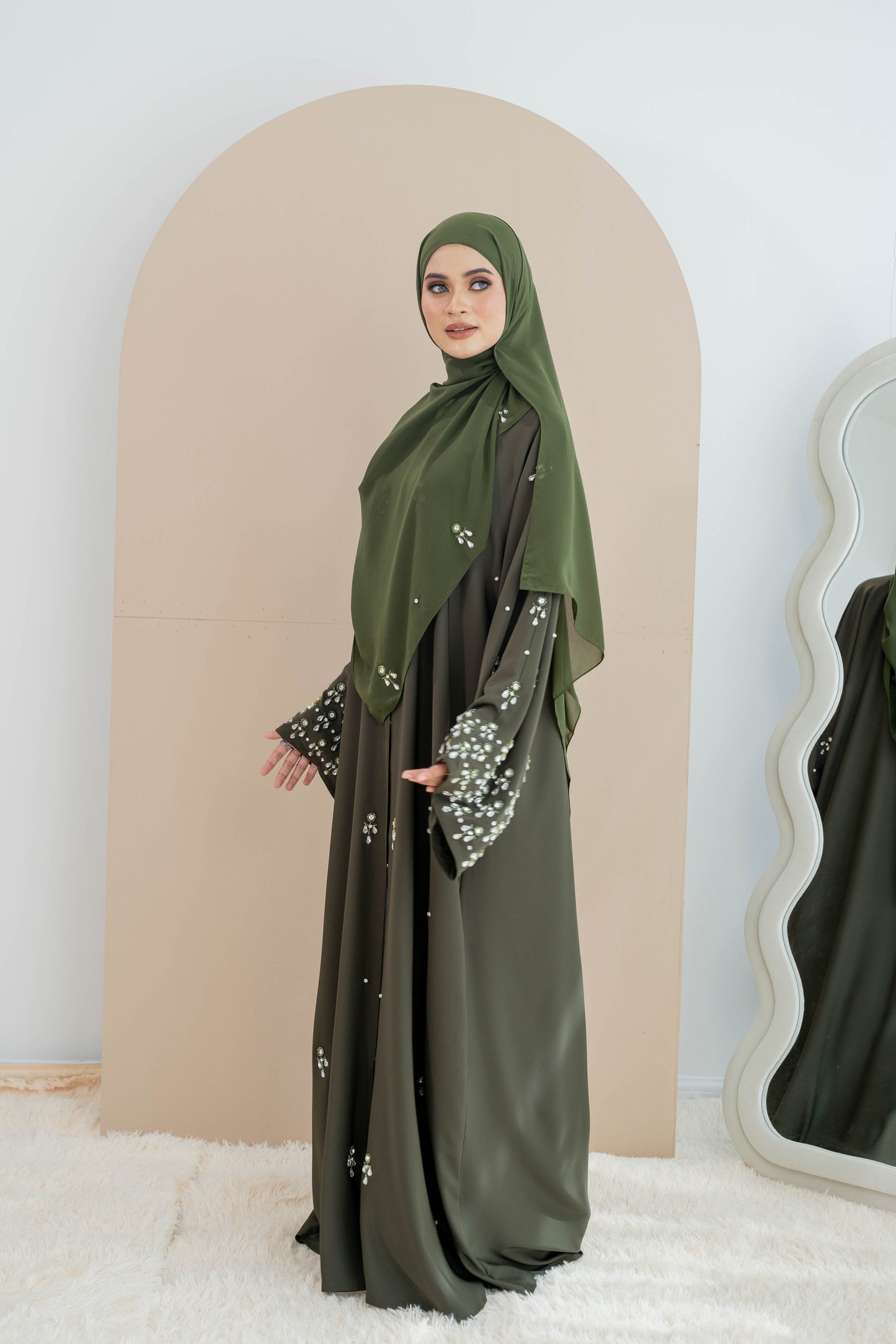 KHEER ABAYA OLIVE