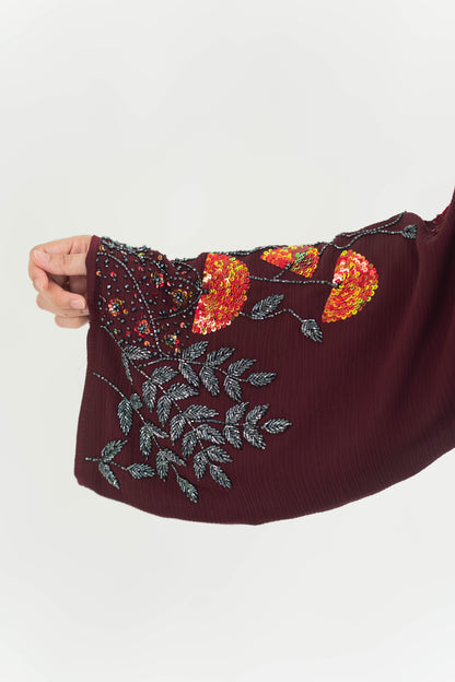 ELNARA ABAYA MAROON