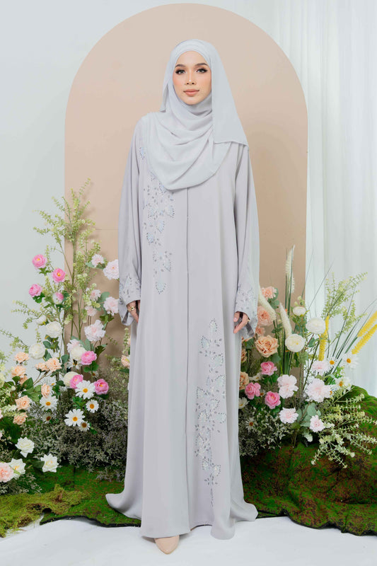 RASHA ABAYA LIGHT GREY