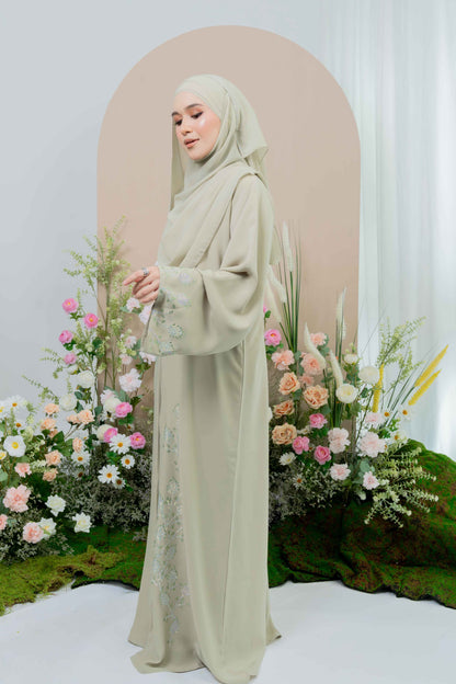 RASHA ABAYA DUSTY GREEN