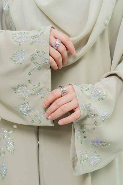 RASHA ABAYA DUSTY GREEN