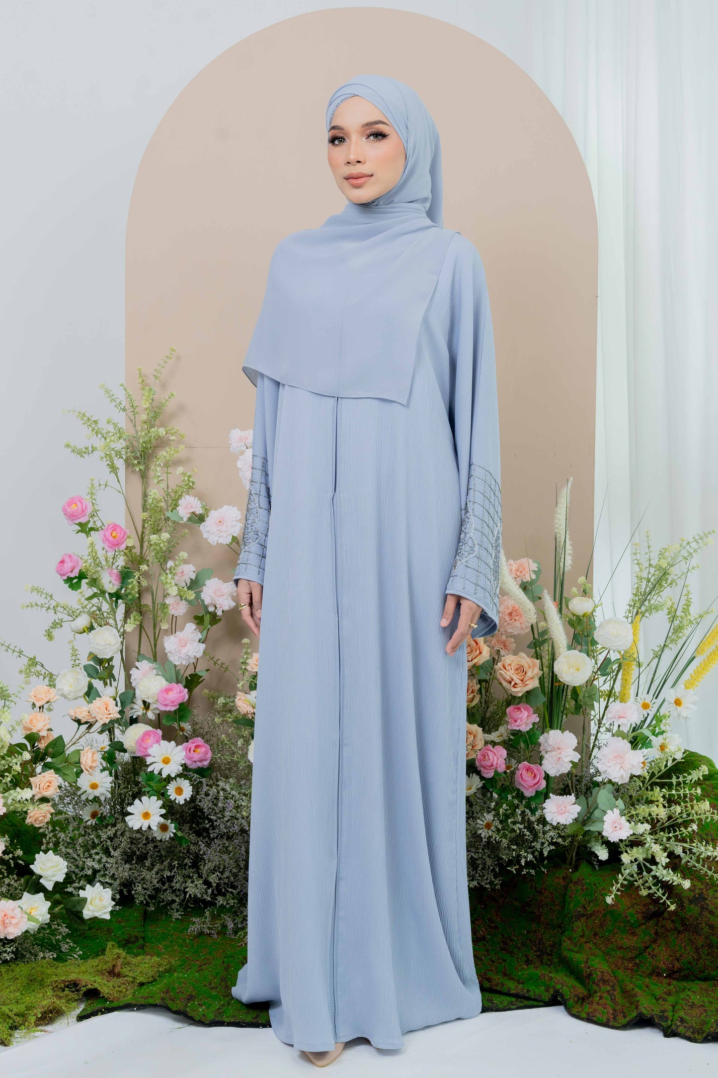 LAMIA ABAYA DUSTY BLUE