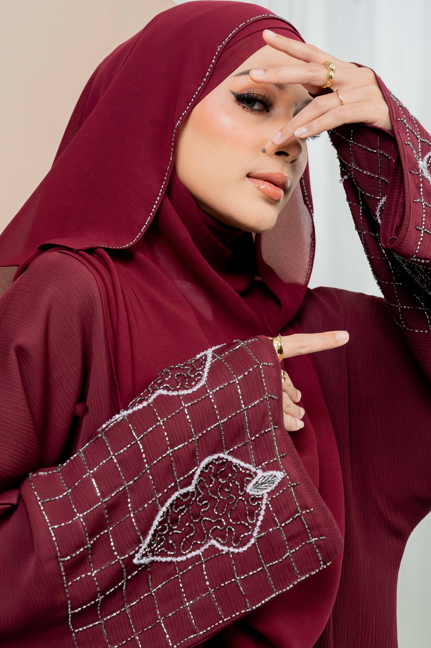 LAMIA ABAYA MAROON