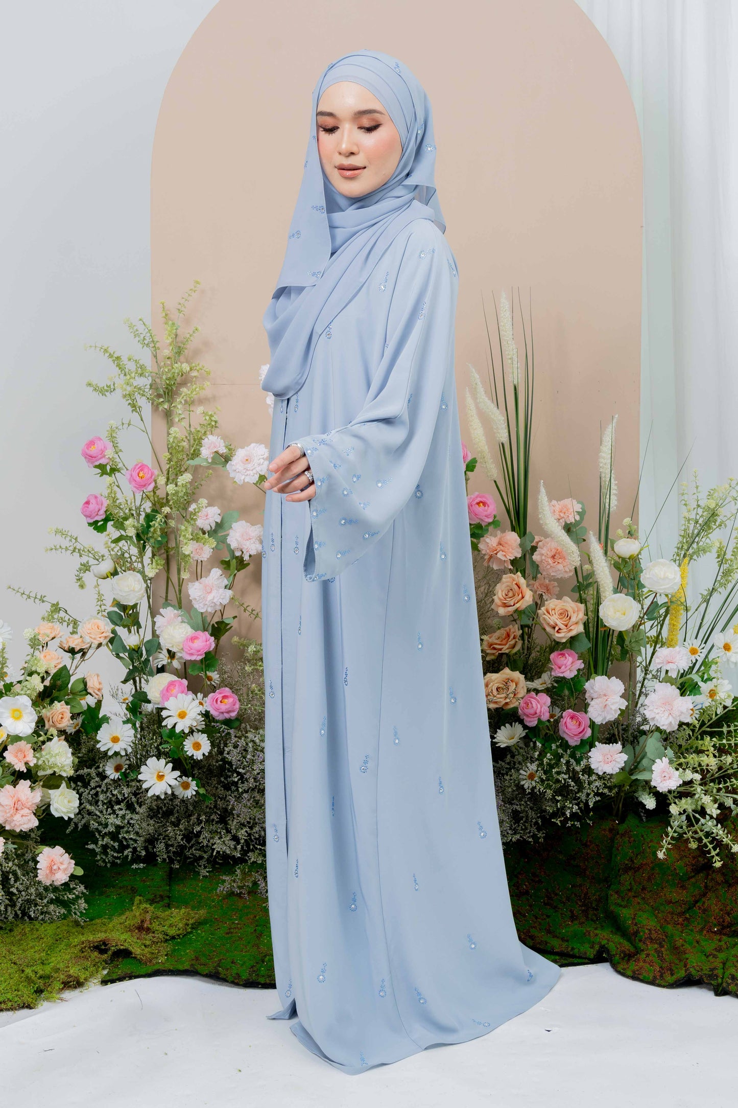 HAYA ABAYA DUSTY BLUE