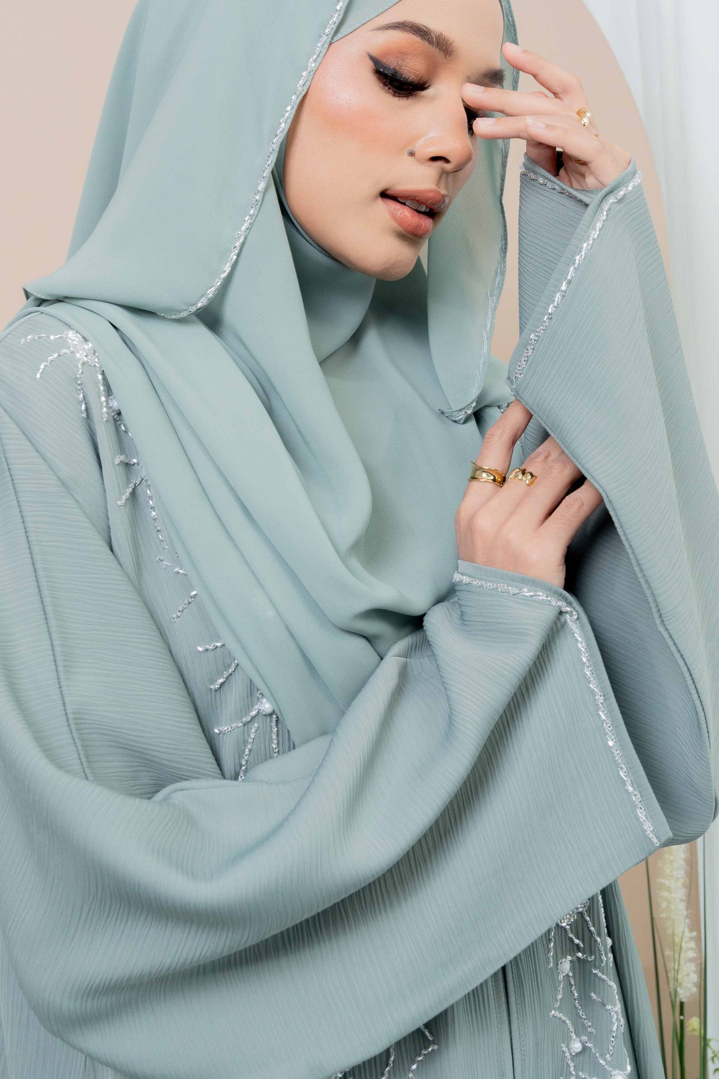 NOOR ABAYA DUSTY GREEN