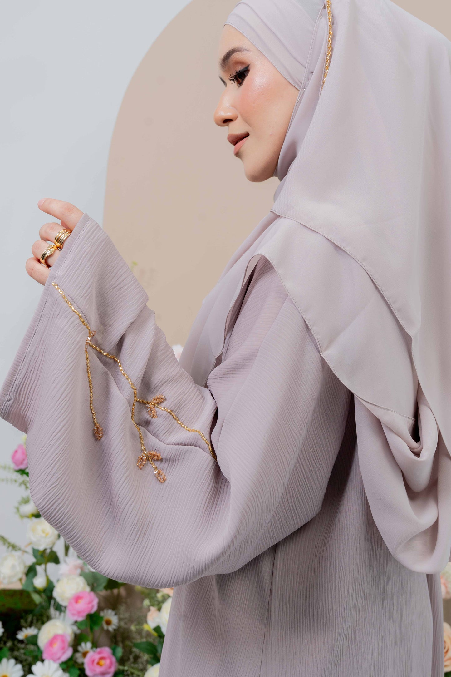 MAYSA ABAYA NUDE GREY