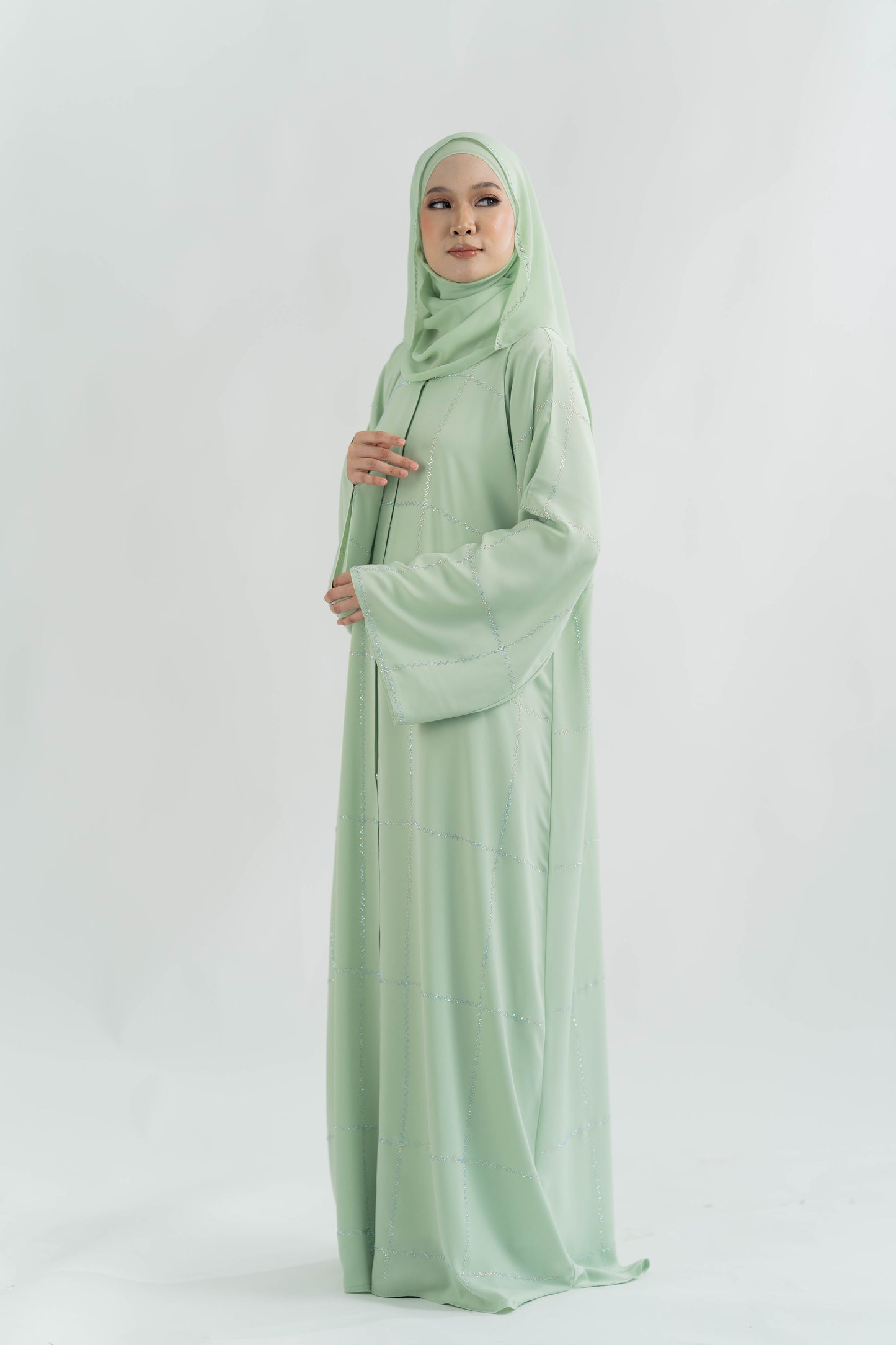 ALAIA ABAYA SEAFORM GREEN