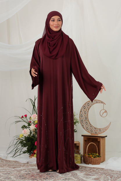 CALISTA ABAYA BURGUNDY