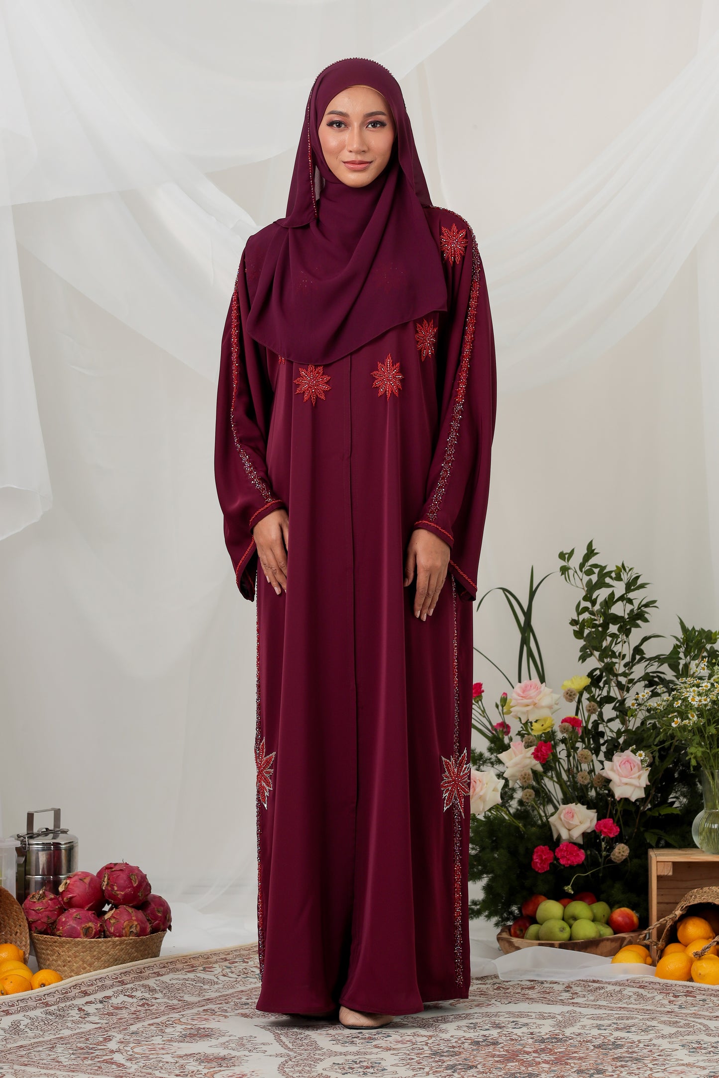 ZEHRA ABAYA MAROON