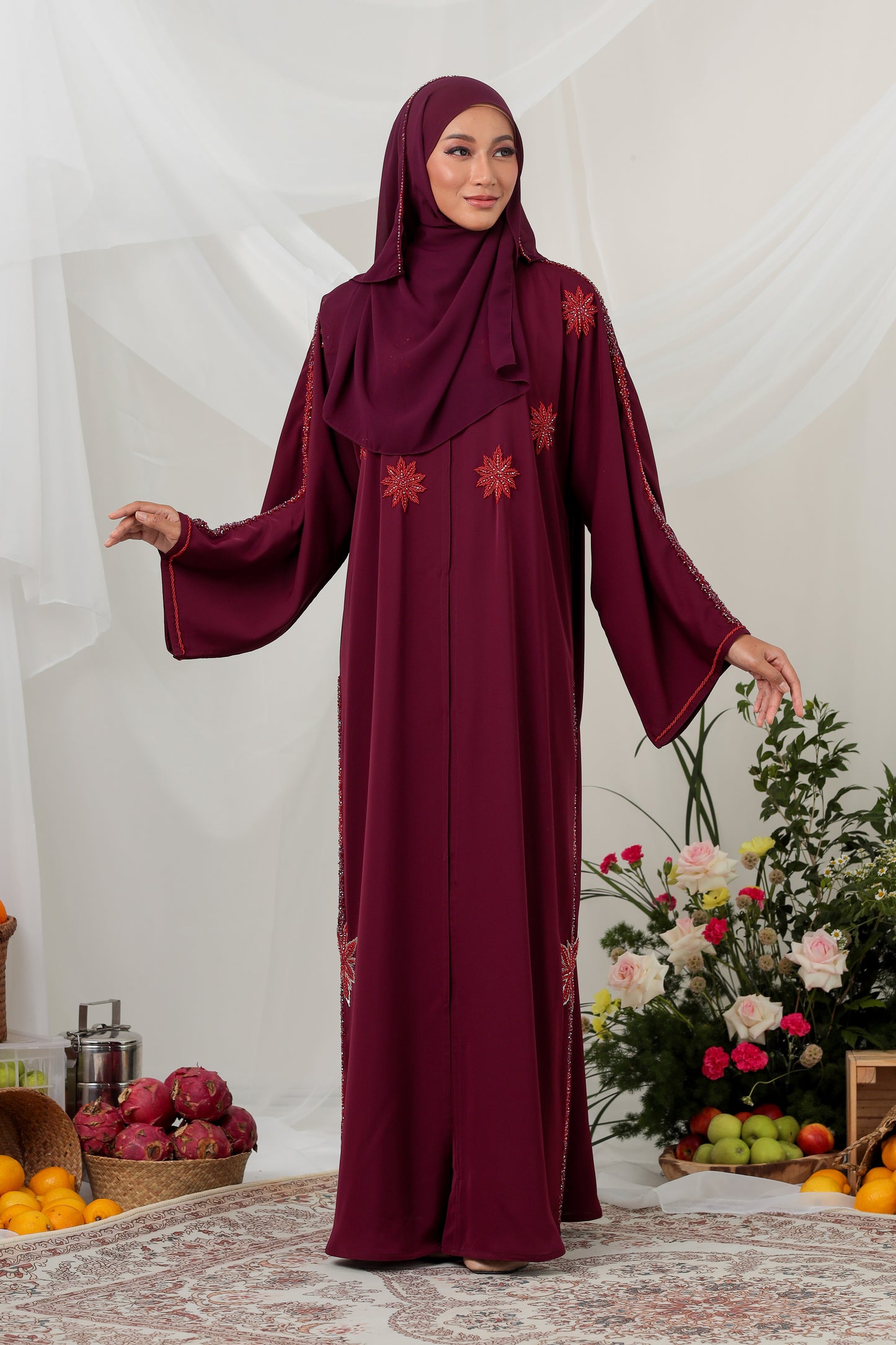 ZEHRA ABAYA MAROON