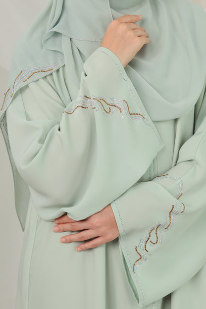 EIJAZ ABAYA MINT GREEN