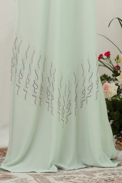 EIJAZ ABAYA MINT GREEN