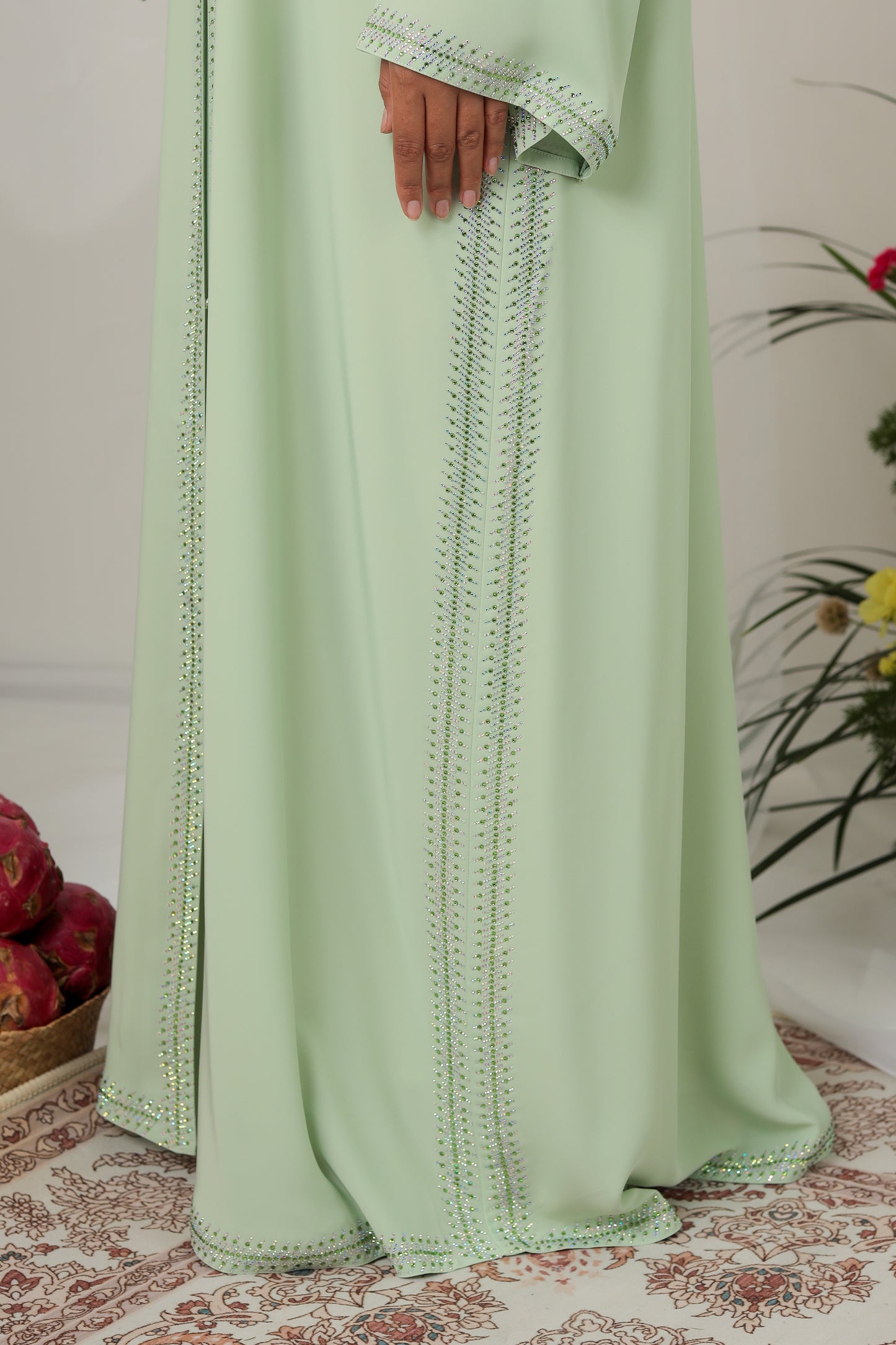 BARSHA ABAYA MINT GREEN