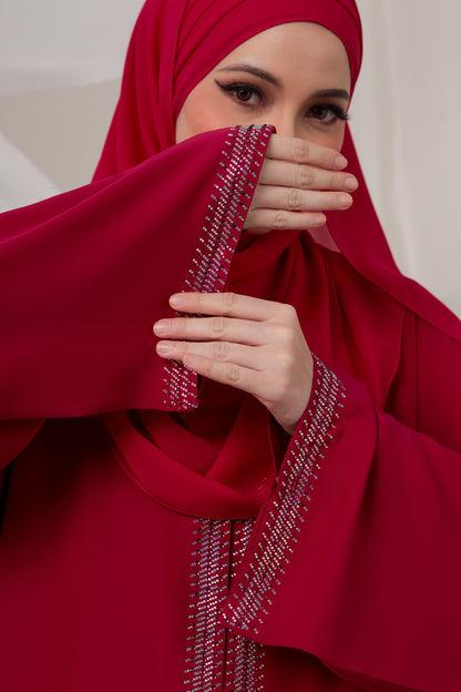 BARSHA ABAYA SHOCKING PINK